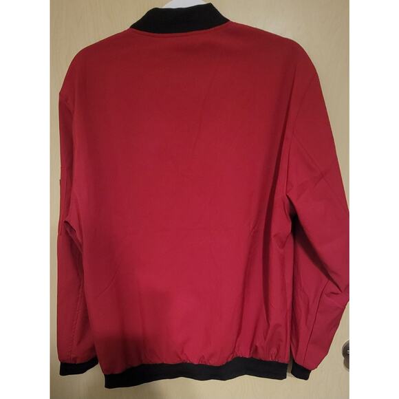 Wulful Men’s Red Full Zip Softshell Bomber Flight Casual Jacket Size Medium - Picture 6 of 8
